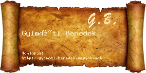 Gyimóti Benedek névjegykártya