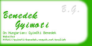 benedek gyimoti business card